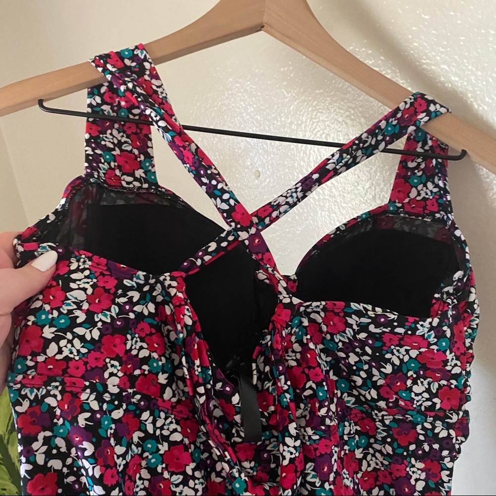 Torrid | Floral Ruched Swimsuit - Picture 4 of 6